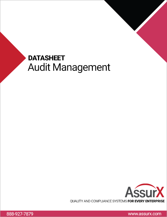 AssurX Audit Management Datasheet